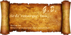 Grünsberger Dea névjegykártya